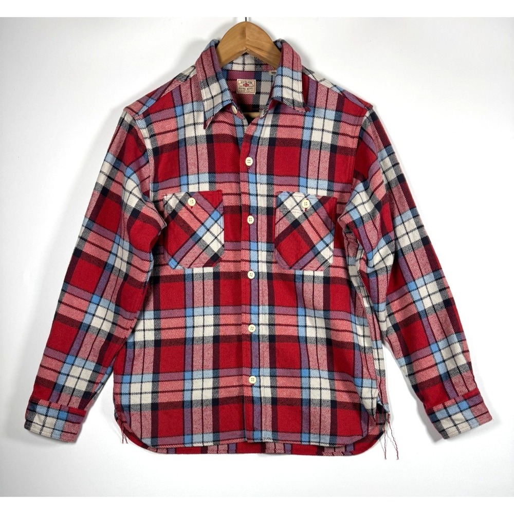 Sugar‎ Cane Flannel Shirt Mens Small Red Plaid Made in Japan Workwear Cotton